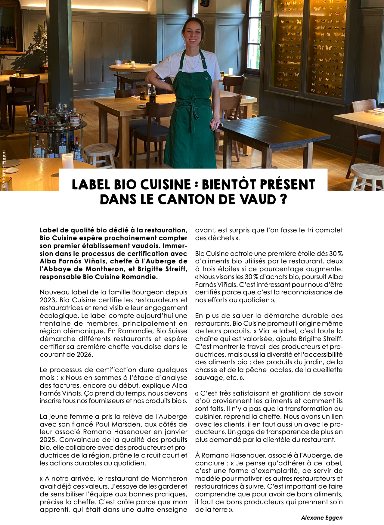 Gazette Label BioCuisine